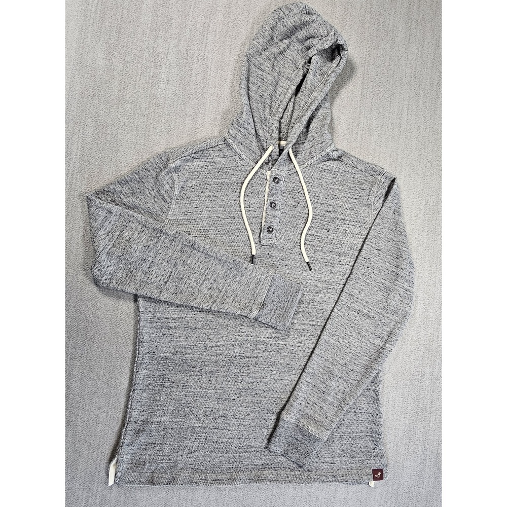 Alesbury Men's Gray Pullover Hoodie Soft 100% Cotton Button Sz Medium